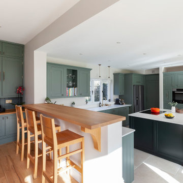 Bespoke luxury farmhouse kitchen with island and pantry