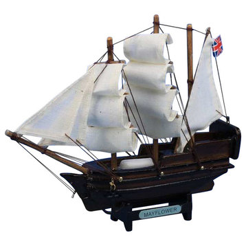 Mayflower Wooden Model Tall Ship, 7''