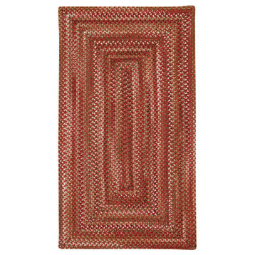 Manchester Concentric Braided Rectangle Rug, Redwood, 2'x3'