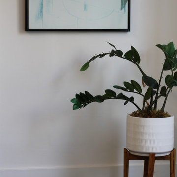 Braque Print Framed With Plant in Stand