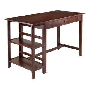 Modern Writing Desk In Antique Walnut Finish Transitional
