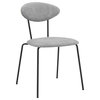 Neo Gray Fabric and Black Metal Dining Room Chairs, Set of 2