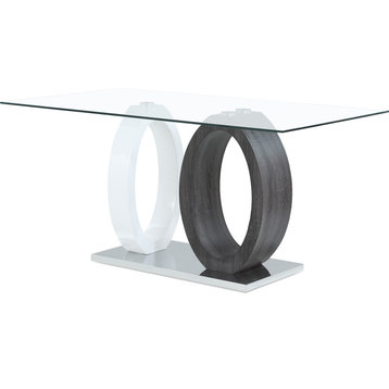 D1628 Dining Table - White, Grey