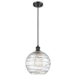 Innovations Lighting - Large Deco Swirl 1-Light Mini Pendant, Matte Black, Clear - A truly dynamic fixture, the Ballston fits seamlessly amidst most decor styles. Its sleek design and vast offering of finishes and shade options makes the Ballston an easy choice for all homes.