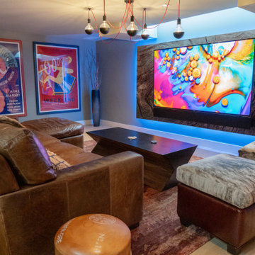 Striking Feature: Backlit Rockery Graphic by a Living Room Designer
