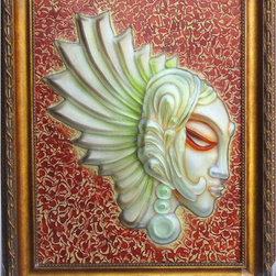 Multiple Color Glass Hand Made Angle Head Wall Frame - Artwork