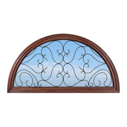 FULL ROUND TOP TRANSOM W/ CLEAR IRON GLASS - Windows And Doors
