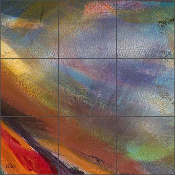 Ceramic Tile Mural Backsplash, Abstract 8 by Ginger Cook, 18"x18"