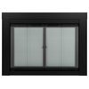 Pleasant Hearth Ascot Collection Fireplace Glass Door, Black, Large
