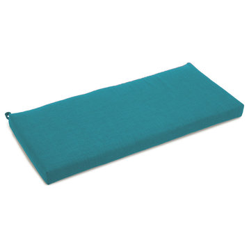40"x19" Outdoor Spun Polyester Loveseat Cushion, Aqua Blue