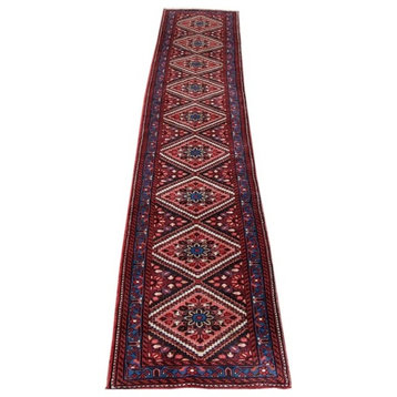 Consigned, Persian Rug, 2'x13', Handmade Wool Karaja