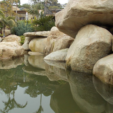 Landscape rock and boulder placement