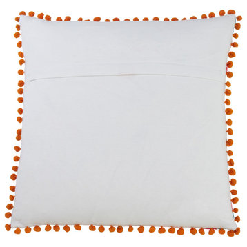 Poly Filled Sugar Skull Design Pillow, 18"x18", White