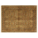Bareens Designer Rugs - Dafodils Pak Persian Dovie Blue/Taupe Wool Rug - 4'1'' x 6'3'' - Designed with mesmerizing intricacy and gorgeous color palette, this hand-knotted masterpiece demonstrates the beauty and electrifying thrill of Pak Persian art. These meticulously hand-knotted Pak-Persian rug is made with pure wool and features breathtaking traditional, transitional, and tribal designs in bold luxurious color pallets. Known for their intricate designs these rugs are a reproduction of Persian rugs, made in Pakistan with unique Mughal designs. Made by master weavers using the same Persian texture, design and dying technique, we wanted to produce the most significant manifestation of Persian art, life, and culture. This rug is most famous for its exceptional quality, incredible designs, patterns, and vibrant rich color. Pak-Persian rugs made with Persian weave with high knot counts, which enables the high intricacy and detail found in the patterns are also referred to as "State of art", each color adds a rich beautiful detail in the artwork of this rug. The design, color, and beautiful chromatic composition with a vibrant sheen with intricate designs, exude beauty, elegance, and quality make this rug a masterpiece of its own.