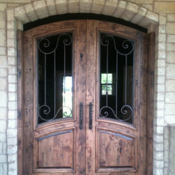 Rustic Outdoor Living Area Double Door - Front Doors