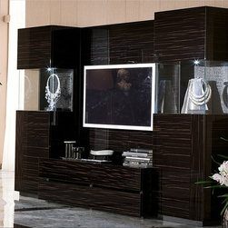 Nightfly Wall Unit 01 Ebony by Rossetto - $6,823.00 - Entertainment Centers And Tv Stands