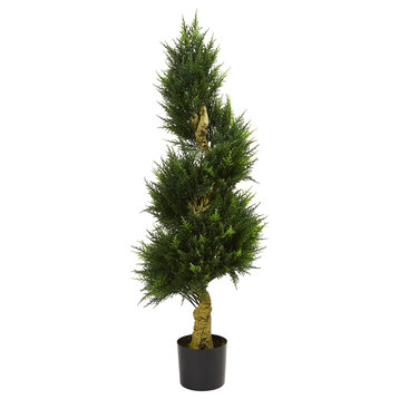 4.5' Spiral Cypress Artificial Tree UV Resistant
