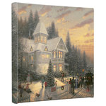 Thomas Kinkade - Victorian Christmas Gallery Wrapped Canvas, 14"x14" - Featuring Thomas Kinkade's best-loved images, our Gallery Wraps are perfect for any space. Each wrap is crafted with our premium canvas reproduction techniques and hand wrapped around a deep, hardwood stretcher bar. Hung as an ensemble or by itself, this frame-less presentation gives you a versatile way to display art in your home.