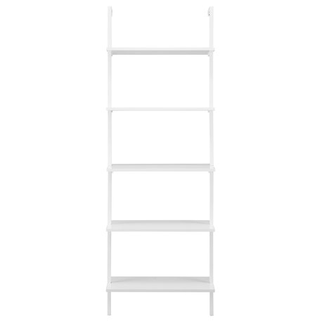 Danya B. Everett 5-Tier Open Display Stand Wall Ladder Shelf, White/White