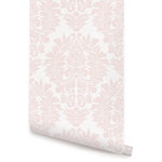 Accentuwall - Classic Damask Peel and Stick Vinyl Wallpaper, Blush Pink, 24"w X 108"h - Classic Damask peel & stick vinyl wallpaper. This re-positionable wallpaper is designed and made in our studios in New Jersey. The designs are printed onto an adhesive backed vinyl that can be removed, repositioned and reused over and over again. They do not leave any residue on your walls and are ideal for DIY room makeovers without the mess and headaches of traditional wallpaper.