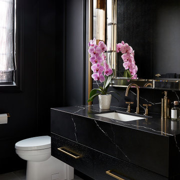 Sleek, Modern Home with Brass & Quartz Accents