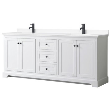 Wyndham Collection WCV232380D-VCA-MXX Avery 80" - White / White Cultured Marble