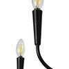 LNC 6-Light Matte Black Candle Modern/Contemporary LED Indoor Chandelier