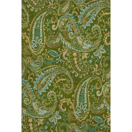 Premium Machine Washable Mayfield AMF533 Green 9' x 12' Rug
