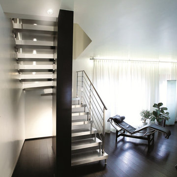 Escalier 1/4 tournant en inox