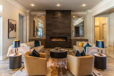 Example of a minimalist living room design in Dallas