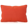 GDF Studio Corona Outdoor Patio Water Resistant Pillows, Orange, 4 Piece Set