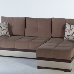 Ultra Sectional Sofa in Brown - Sectional Sofas