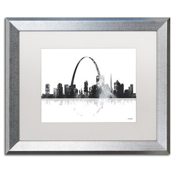 Watson 'St Louis Missouri Skyline' Art, Silver Frame, 16"x20", White Matte