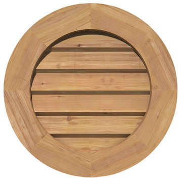 22x22 Round Wood Gable Vent: Non-Functional, Decorative Face Frame