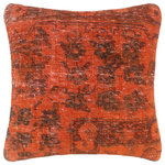 Bareens Designer Rugs - Shabby Chic Caruana Vintage Distressed Handmade Rug Pillow - Embellish your home with this timeless casual chic handmade throw pillow made with antique vintage distressed wool rug. A modern look on the timeless antique distressed pattern this elegant pillow provides texture and dimension. A mesmerizing addition to any decor, this beautiful, elegant pillow features beautiful colors with unique design made by skilled artisans. An intricate design and exquisite coloration make this handmade pillow a standout piece in any decor.