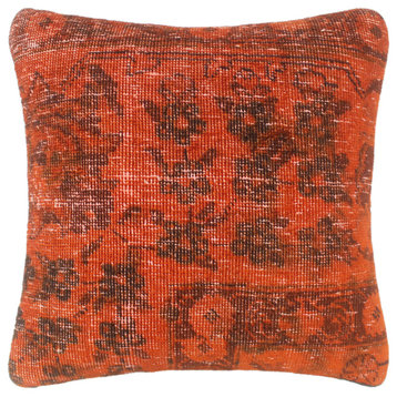 Shabby Chic Caruana Vintage Distressed Handmade Rug Pillow