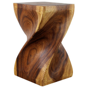 Haussmann® Original Wood Twist Stool 10 X 10 X 18 In High Oak Oil 