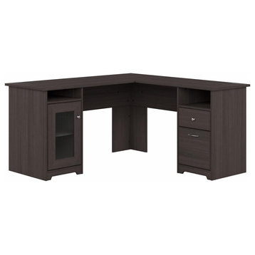 Bush Furniture Cabot 60W L Shaped Computer Desk With Storage, Heather Gray