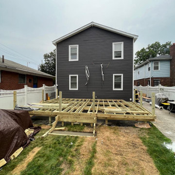 Deck Framing in ProgressThis image captures the structural framing of the deck a