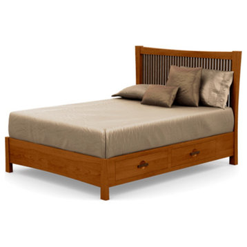 Copeland Berkeley Storage Bed With Walnut Spindles, Autumn Cherry, Cal King