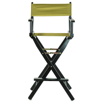 30" Director's Chair With Black Frame, Olive Canvas