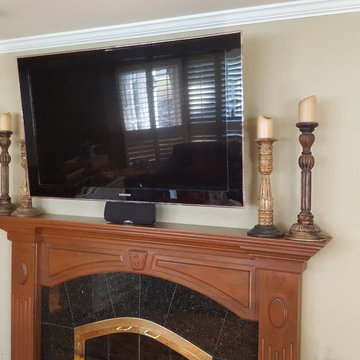 Long Grove TV Project, Mounting Above Fireplace with Surround Sound