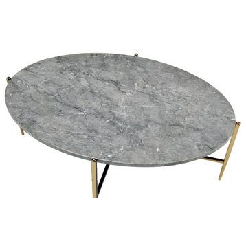 Acme Tainte Coffee Table Faux Marble and Champagne Finish