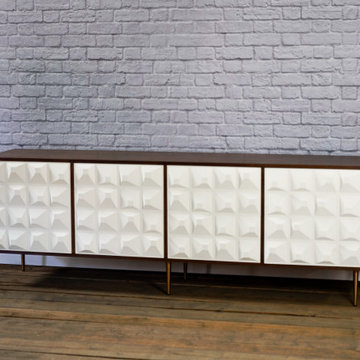 Modern Credenza, Mid Century Modern TV stand, Walnut, Handmade Custom Sideboard