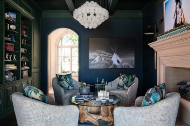 Tuscan living room photo in Dallas