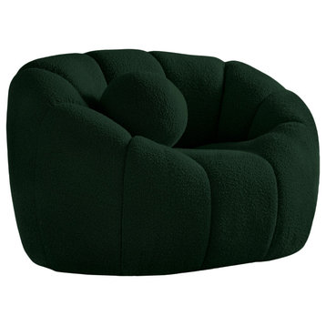 Elijah Boucle Fabric Upholstered Chair, Green