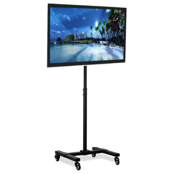 Mount-It! Mobile TV Stand With Wheels, Adjustable Height 13"-42" TVs