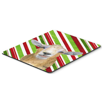 Candy Cane Goat Christmas Mouse Pad/Hot Pad/Trivet