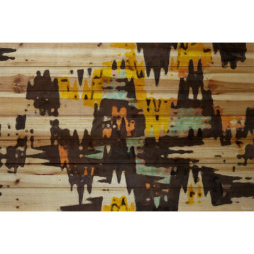 "Scandinavian Wood" Print on Natural Pine Wood, 36"x24"
