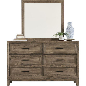 Liberty Furniture Ridgecrest Dresser with Mirror in Cobblestone